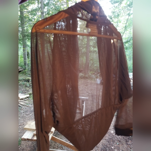 Bolero Jacket Frank Lyman Design Longsleeve Sheer Mesh Fashion Brown 14 Canada - Picture 6 of 6